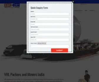 VRlpackersindia.in(VRL Packers And Movers India Any Time Any Where Save Money And Time) Screenshot