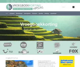 Vroegboekkortingtips.nl(Vroegboekkorting tipsTui) Screenshot