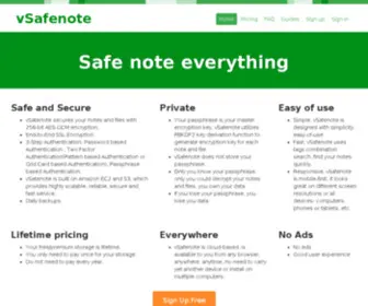 Vsafenote.com(Safe and secure) Screenshot