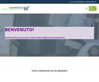 Vscertificati.it(TUTTI I CERTIFICATI DELLA PUBBLICA AMMINISTRAZIONE) Screenshot