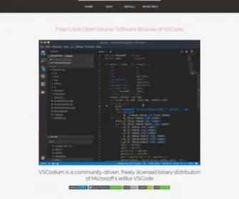 Vscodium.com(Open Source Binaries of VSCode) Screenshot