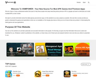 Vsimpower.com(Best APK Downloader & Free Games) Screenshot