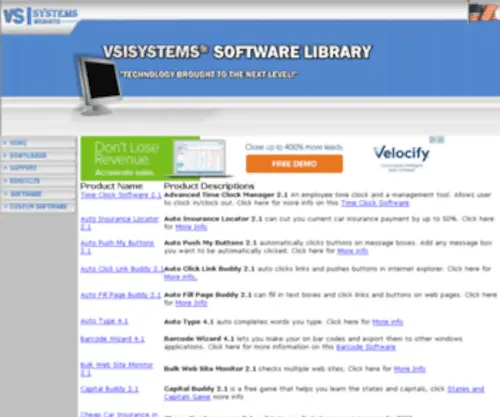 Vsisystems.com(Time Clock Software) Screenshot
