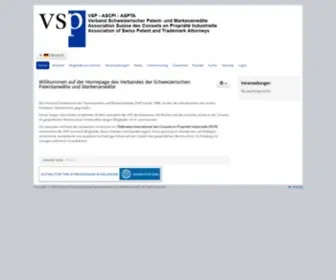 VSP.ch(Verband Schweizerischer Patentanwälte und Markenanwälte) Screenshot