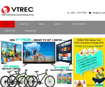 Vtrec.net(Vehicle Theft Reduction Council of Malaysia Berhad) Screenshot