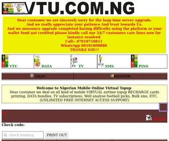 Vtu.com.ng(CHEAP MTN DATA GLO DATA AIRTEL DATA 9MOBILE DATA BUNDLES VTU AIRTIME AND PAY BILLS NIG) Screenshot