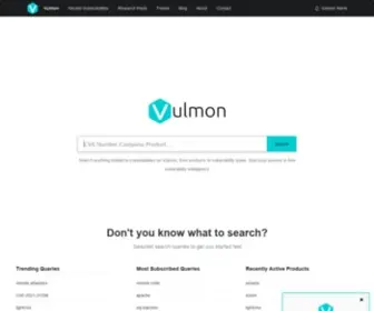 Vulmon.com(Vulnerability Intelligence Search Engine) Screenshot