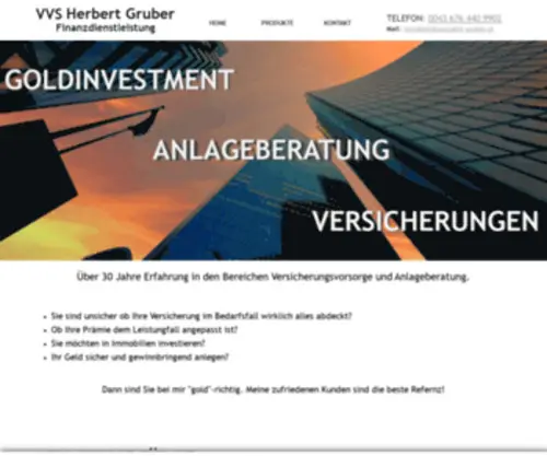 VVS-Gruber.at(Versicherungsvorsorge Anlageberatung Herbert Gruber) Screenshot