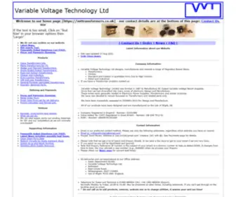 VVTtransformers.co.uk(Variable voltage technology ltd) Screenshot