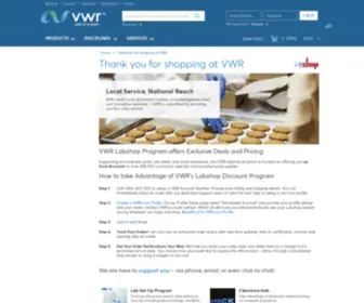 VWrlabshop.com(Thank you for shopping at VWR) Screenshot