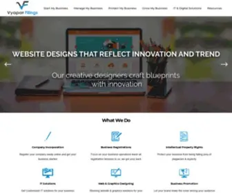 Vyaparfilings.com(India's Fastest Growing B2B Startup Service Provider) Screenshot