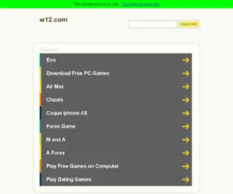 W12.com(The Best Search Links on the Net) Screenshot