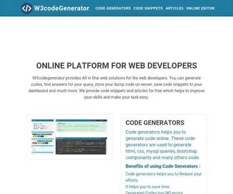 W3Codegenerator.com(Online platform for web developers) Screenshot