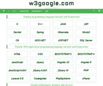 W3Google.com(Programming Languages Tutorials like html) Screenshot