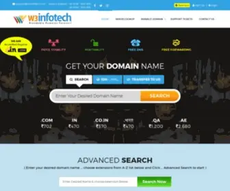 W3Infotech.com(Domain name registration INDIA) Screenshot