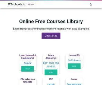 W3Schools.io(W3schools Learn free Programming full stack development Tutorials) Screenshot