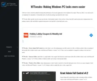 W7Tweaksapp.com(Making Windows PC tasks more easier) Screenshot