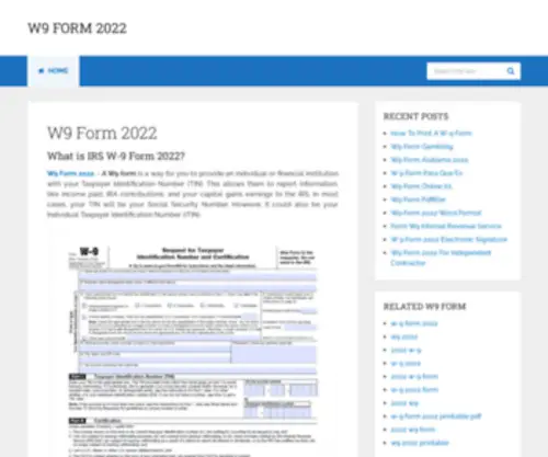W9Form2022.com(W9Form 2022) Screenshot