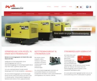 WA-Stromerzeuger.de(Herstellung und Vermietung) Screenshot