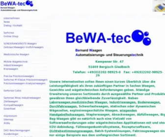 Waagen-Pruemm.de(BeWA-tec vormals Waagen Prümm Vertriebssortiment für Laborwaagen, Industriewaagen, Bodenwaagen, Sartorius Waagen, Kern Waagen, Soehnle Waagen, Servicedienst, Mobile Waagen, Wiegehubwagen, Handgabelhubwagen, Kranwaagen) Screenshot