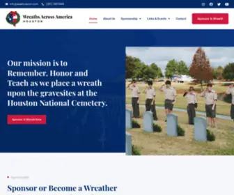 Waahouston.com(Sponsor or Become a Wreather and start sponsoring to honor our Veterans at the Houston National Cemetery) Screenshot