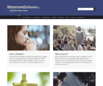 WaaromGeloven.nl(Informatie over geloven) Screenshot