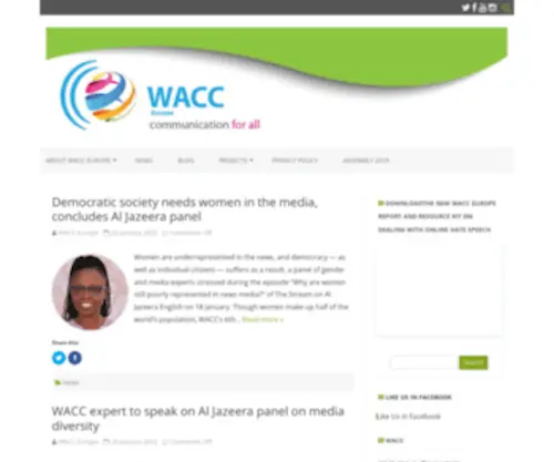 Wacceurope.org(Communication for all) Screenshot