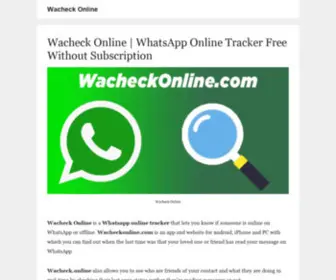 Wacheckonline.com(Wacheck Online is a Whatsapp online tracker) Screenshot