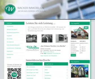Wacker-Immobilien.de(Immobilien "Im Grünen Norden von Berlin") Screenshot