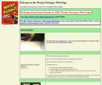 Wackypackages.org(The Wacky Packages Webpages) Screenshot