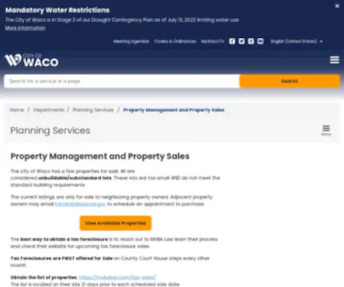 Wacocitysaleproperties.com(Waco City Sale Properties) Screenshot