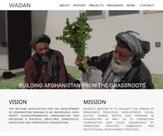 Wadan.org(The Welfare Association for the Development of Afghanistan) Screenshot