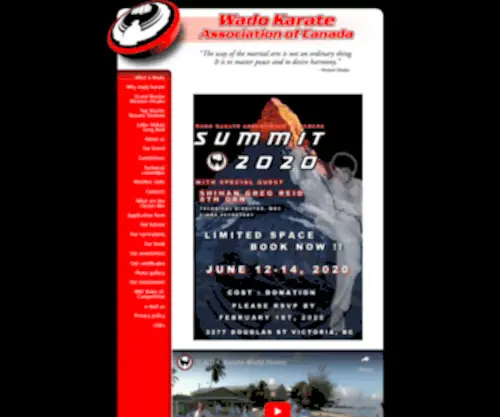 Wado.ca(The Wado Karate Association of Canada) Screenshot