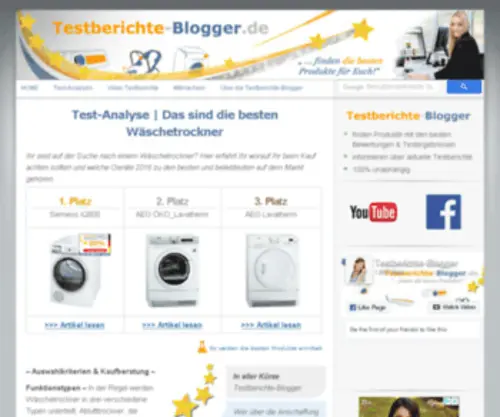 Waeschetrocknertest.com(Wäschetrockner Test (07/2014)) Screenshot