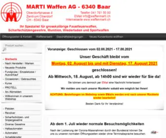 Waffenmarti.ch(Marti waffen ag 6340 baarihr spezialist für sport) Screenshot