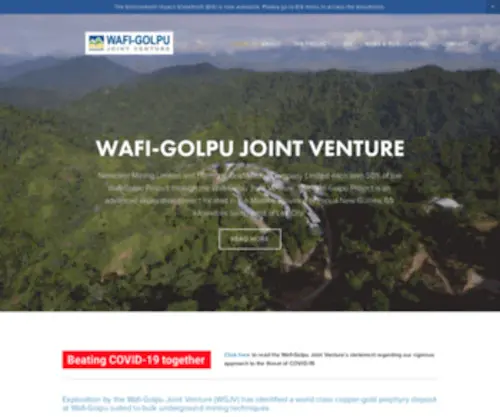 Wafigolpujv.com(Wafi-Golpu Joint Venture) Screenshot