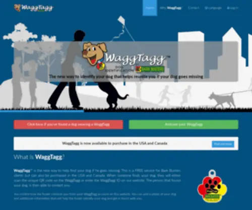 Waggtagg.com(The WaggTagg dog identification tag) Screenshot