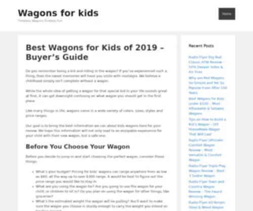 Wagonsforkids.net(Wagons for Kids) Screenshot