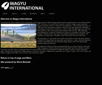 Wagyuinternational.com(Wagyu cattle breed information providing the history and production of the Wagyu beef breed in more than thirty countries including the origins in Japan with semen and embryo sales) Screenshot