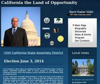 Wahl.org(Bernt Wahl Candidate for 15th California State Assembly District) Screenshot