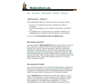 Wahlreform.de(Startseite) Screenshot