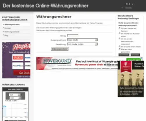 Wahrungsumrechner.info(Der kostenlose Online) Screenshot