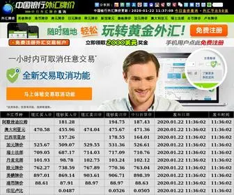 Waihuipaijia.cn(今日中国银行外汇牌价表) Screenshot