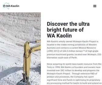 Wakaolin.com.au(WA Kaolin Limited) Screenshot