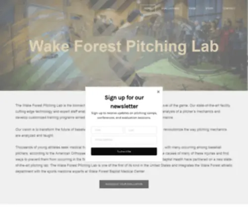 Wakeforestpitchinglab.com(The state) Screenshot