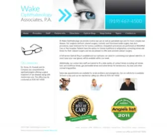 Wakeoph.com(Wake Ophthalmology Associates) Screenshot