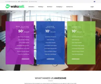 Wakusell.com(Web Hosting and Domains for Resellers) Screenshot