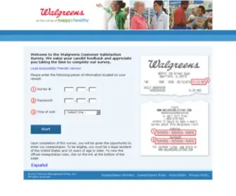 Walgreenslistens.com(Walgreens Customer Satisfaction Survey) Screenshot