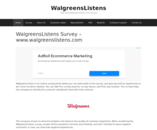 Walgreenslistens.review(WalgreensListens Survey) Screenshot