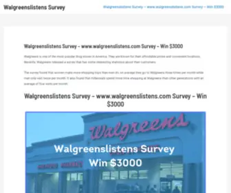 Walgreenslistenssurvey.info(Www.walgreenslistens.com Survey) Screenshot